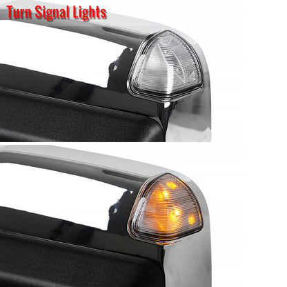 2009-2012 Dodge RAM 1500 Power Adjustable, Foldable, Heated, & Manual Extendable Chrome Towing Mirrors w/ Clear Lens LED Turn Signal & Puddle Lights