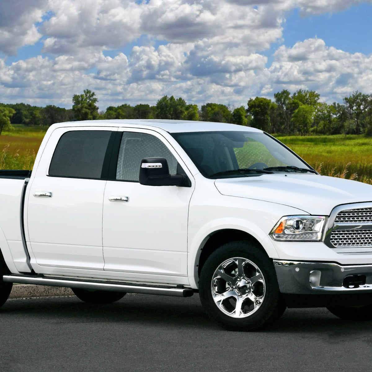 2009-2012 Dodge RAM 1500 Black Power Heated 2023 Style Towering Mirror w/ Sequential Signal