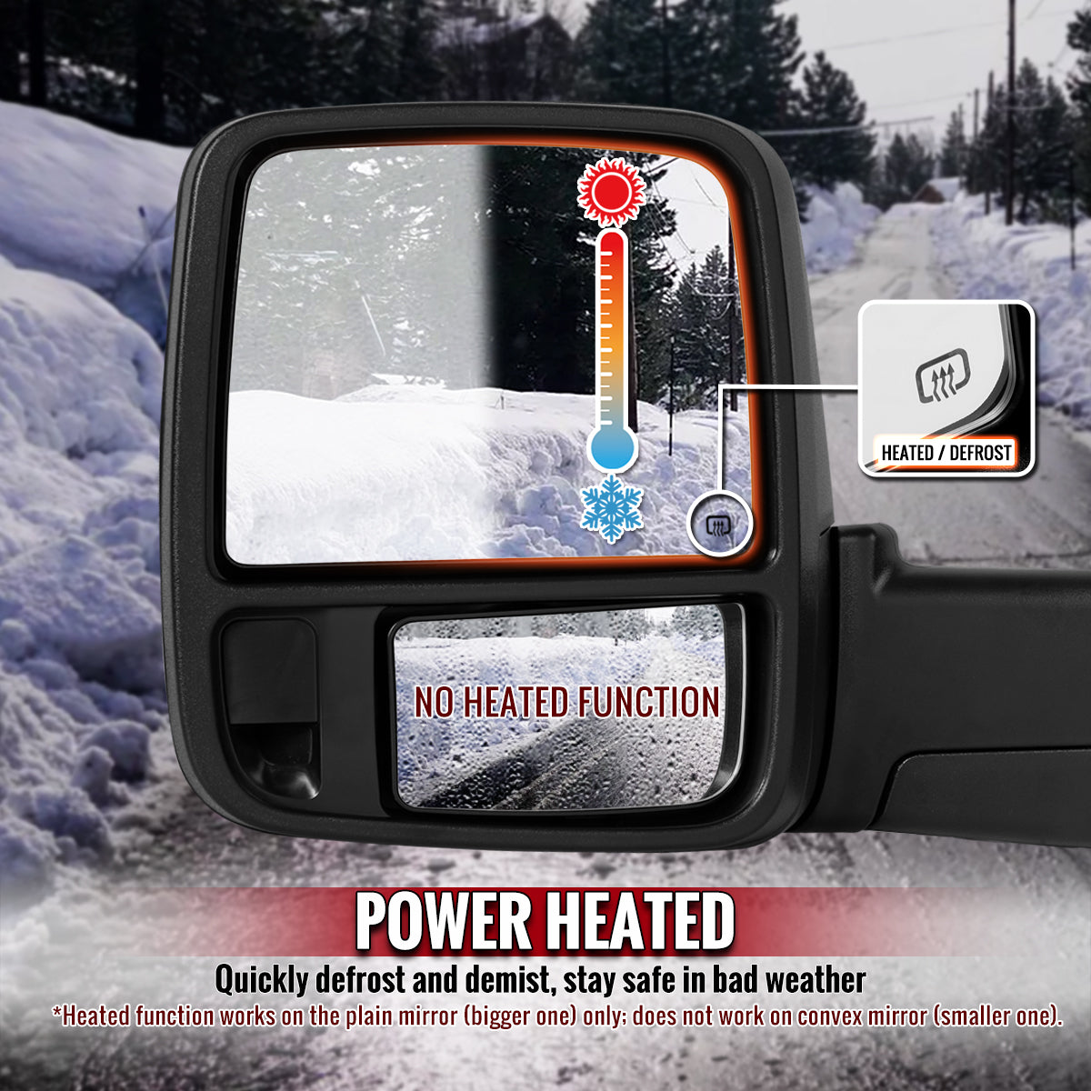 2009-2012 Dodge RAM 1500 Black Power Heated 2023 Style Towering Mirror w/ Sequential Signal