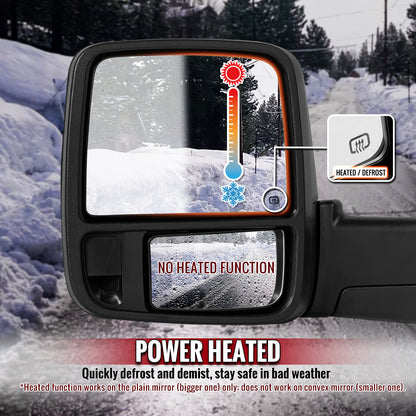 2009-2012 Dodge RAM 1500 Black Power Heated 2023 Style Towering Mirror w/ Sequential Signal
