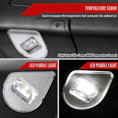 2013-2017 Dodge RAM 1500/2500/3500 Power Adjustable, Auto-Fold, Heated, & Manual Extendable Chrome Towing Mirrors w/ LED Turn Signal & Puddle Lights