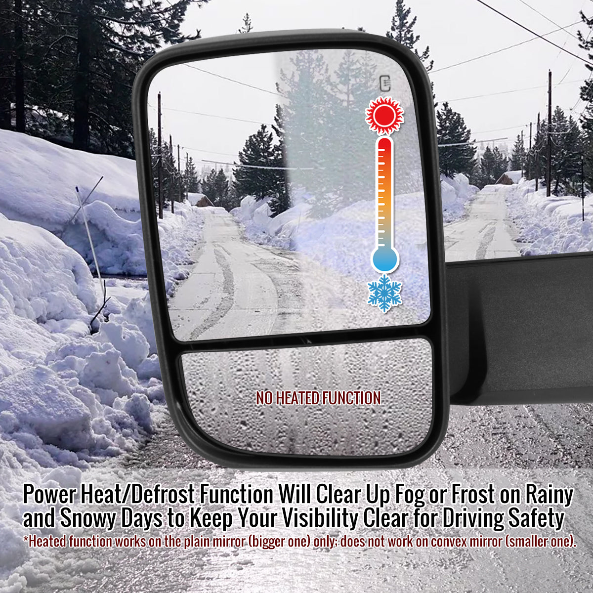 2013-2015 Dodge RAM Power Adjustable, Heated, & Manual Extendable Towing Mirrors w/ Clear Lens LED Turn Signal & Puddle Lights