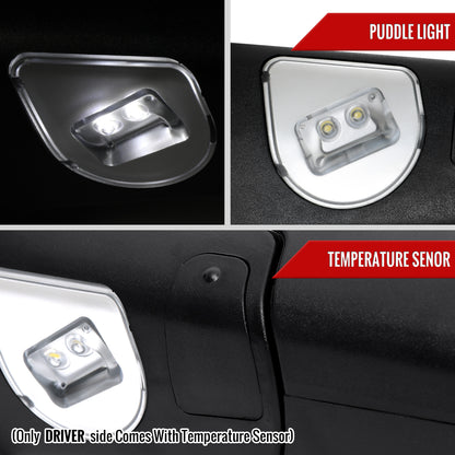 2019-2022 Ram 2500 3500 Chrome Power Adjustable, Manual Fold, BSD & Heated Side Mirror w/ LED Puddle and Turn Signal Light - Driver Side Only