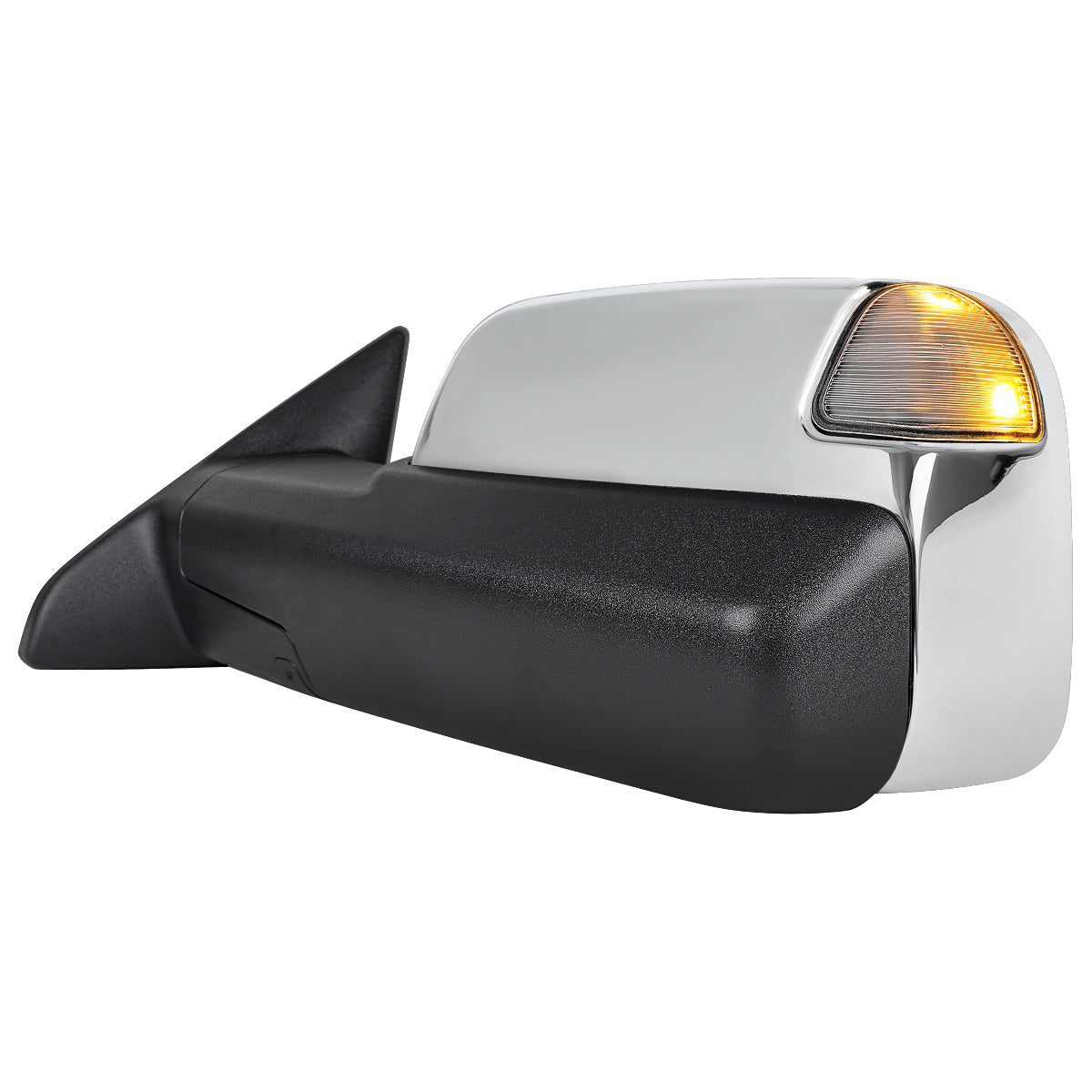 2019-2022 Ram 2500 3500 Chrome Power Adjustable, Auto-Fold, BSD & Heated Side Mirror w/ LED Puddle and Turn Signal Light - Driver Side Only