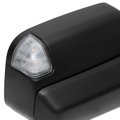 2019-2022 Ram 2500 3500 Black Power Adjustable, Manual Fold, BSD & Heated Side Mirror w/ LED Puddle and Turn Signal Light - Passenger Side Only