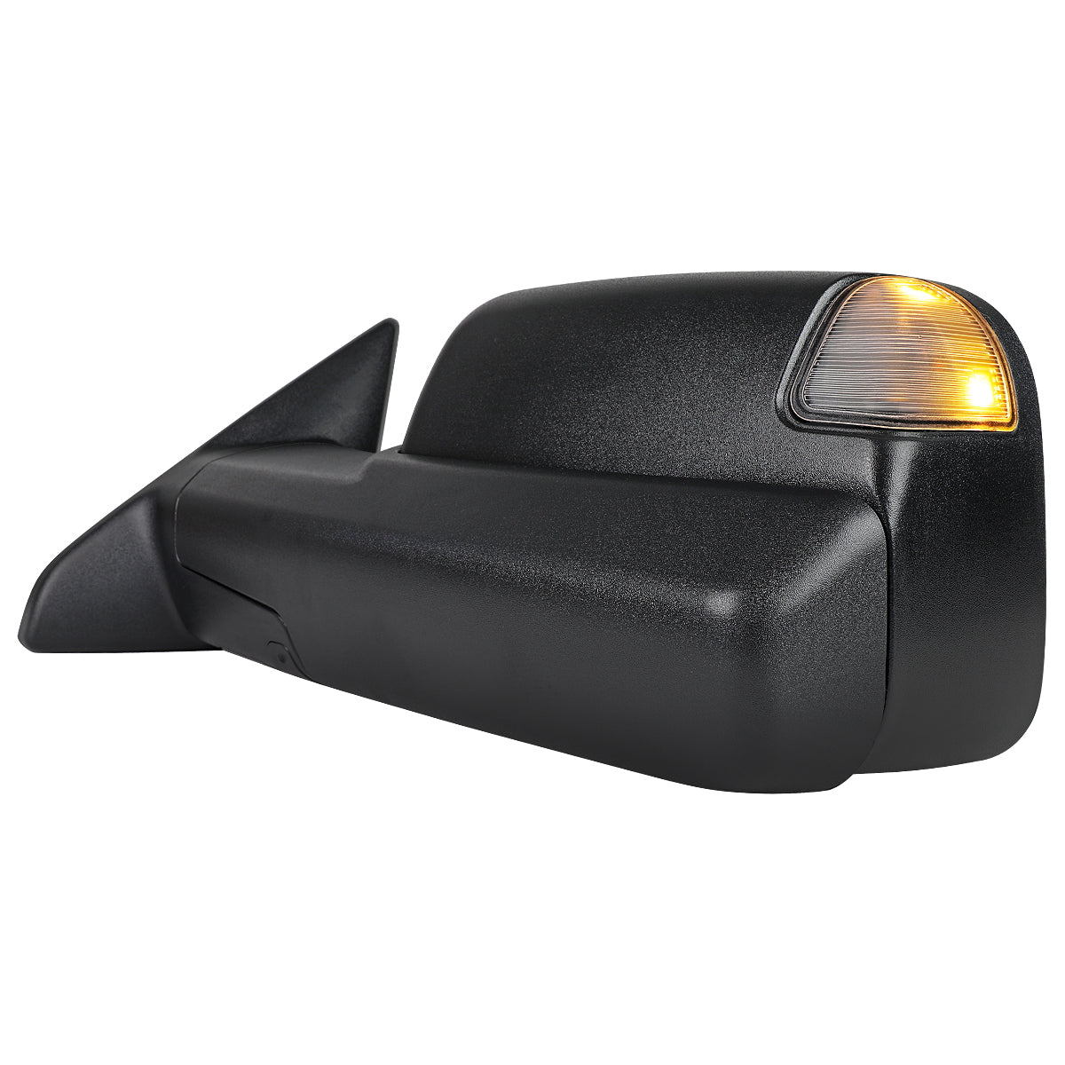 2019-2022 Ram 2500 3500 Black Power Adjustable, Auto-Fold, BSD & Heated Side Mirror w/ LED Puddle and Turn Signal Light - Driver Side Only