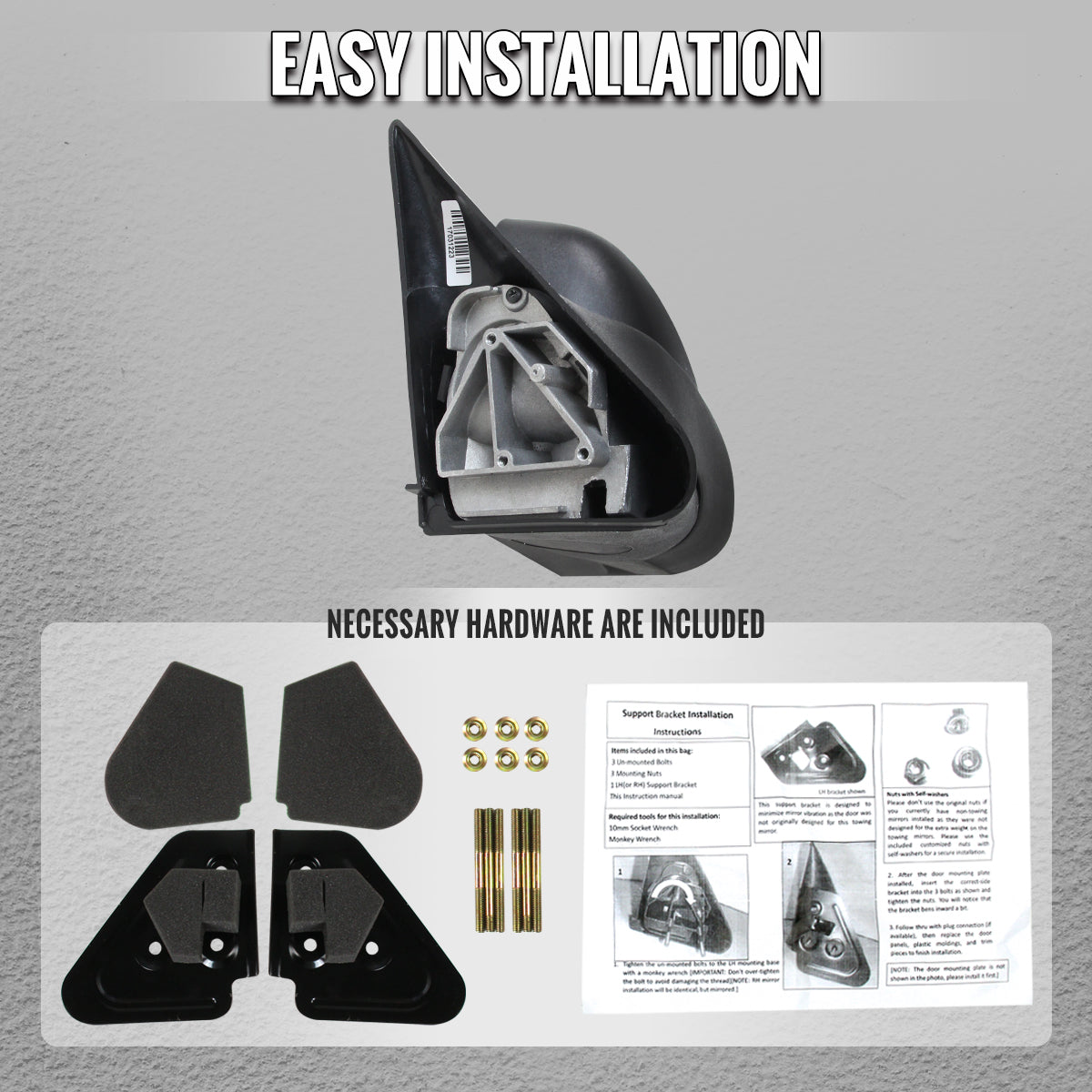 1994-2002 Dodge RAM Manual Adjustable, Foldable, & Extendable Towing Mirrors