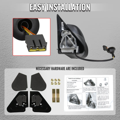 1994-1997 Dodge RAM Power Adjustable, Manual Fold & Extendable Towing Mirrors