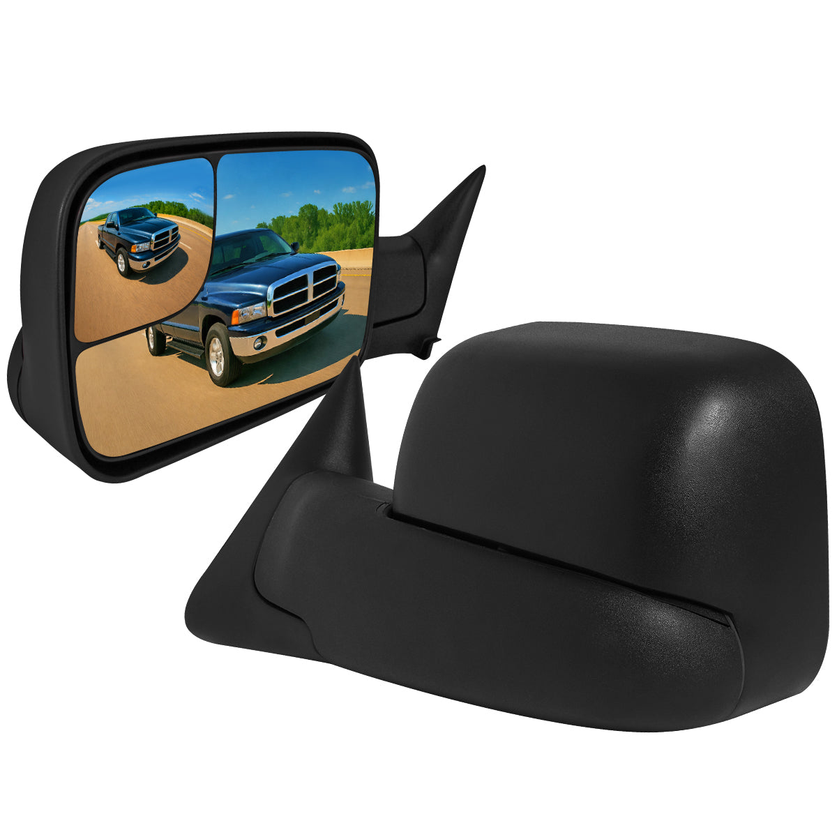 1994-1997 Dodge RAM Power Adjustable, Manual Fold & Extendable Towing Mirrors