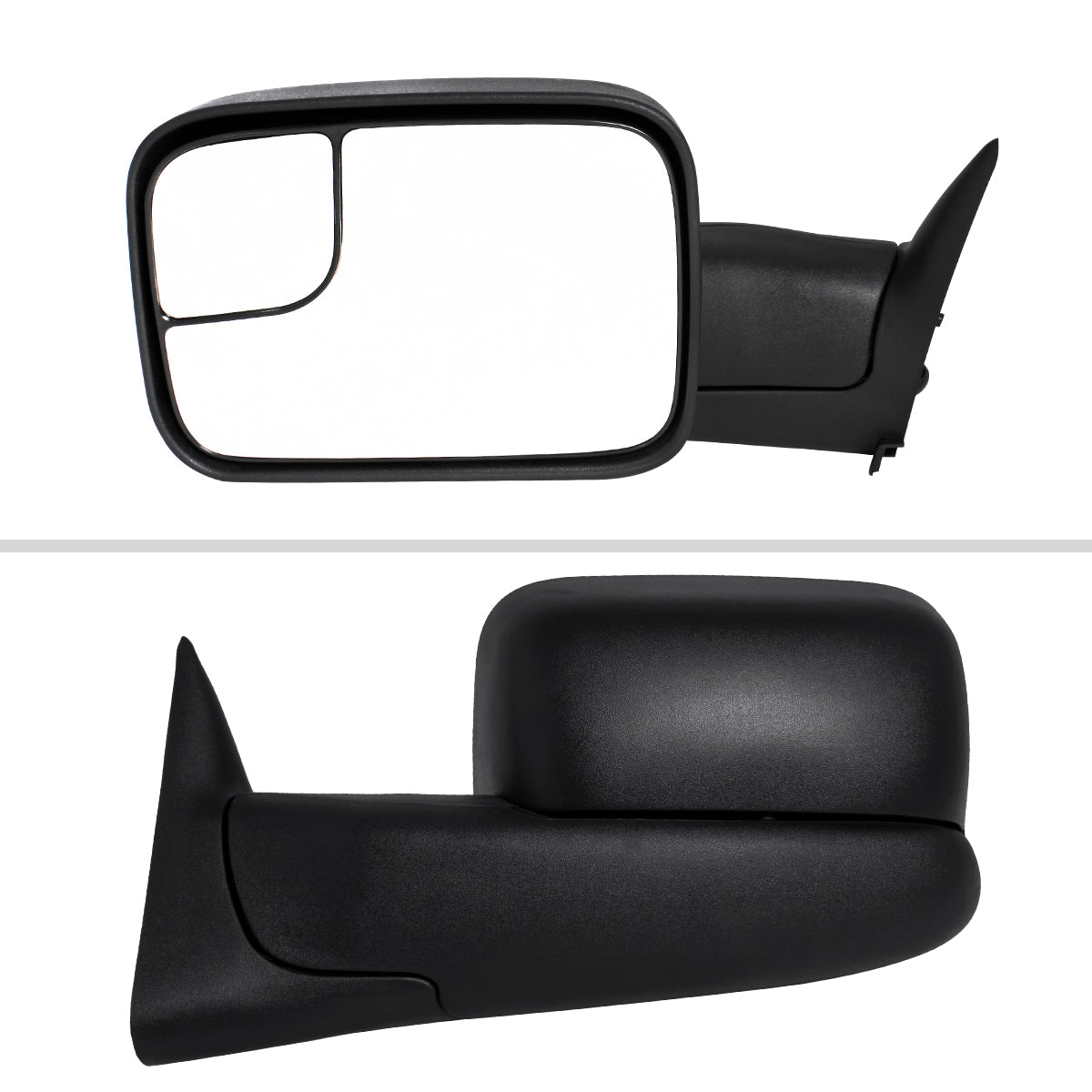 1994-1997 Dodge RAM 1500 / 2500 / 3500 Black Power Adjustable, Manual Fold & Extendable Towing Mirrors