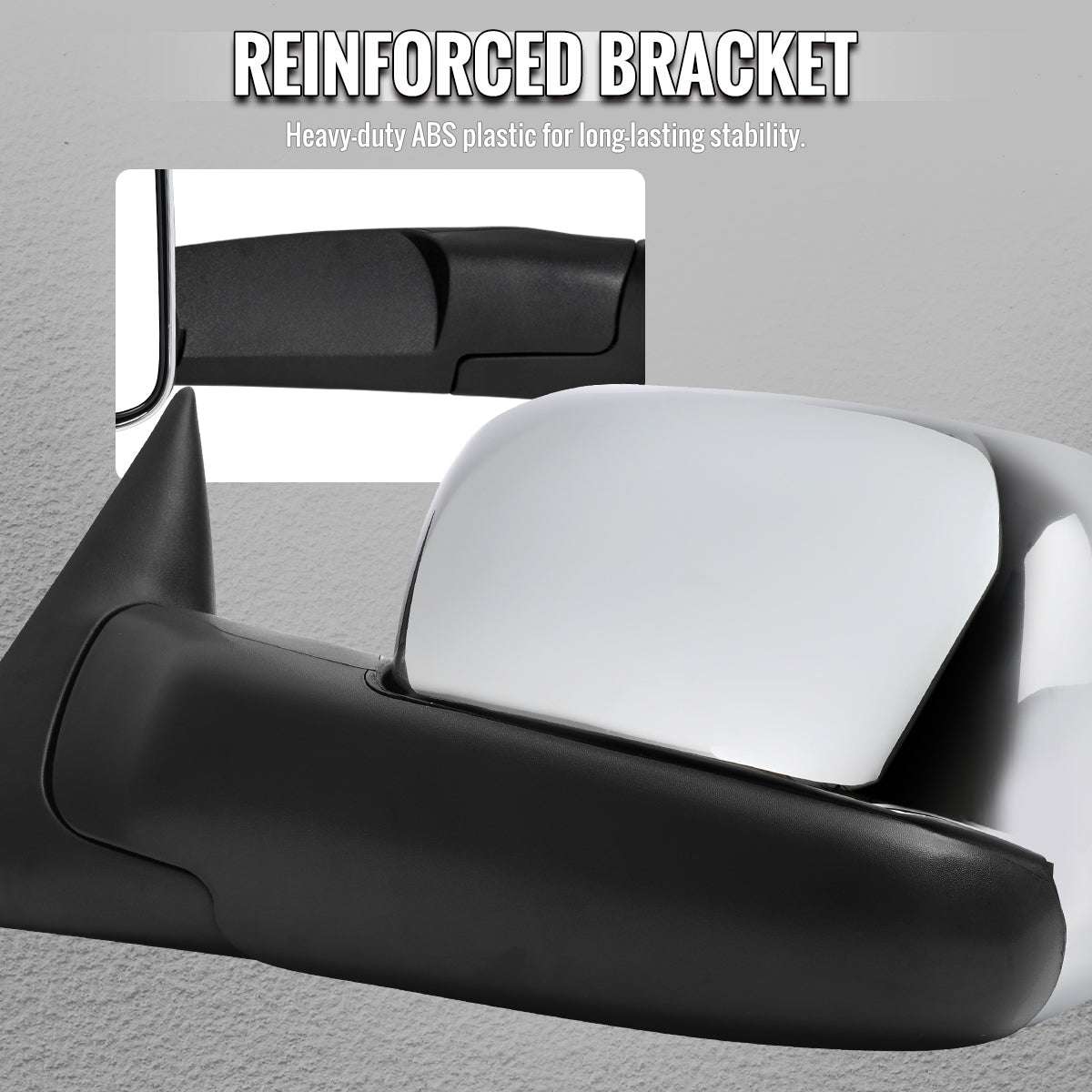 1994-2001 Dodge RAM 1500 / 1994-2002 Ram 2500 3500 Chrome Manual Adjustable & Extendable Towing Mirrors