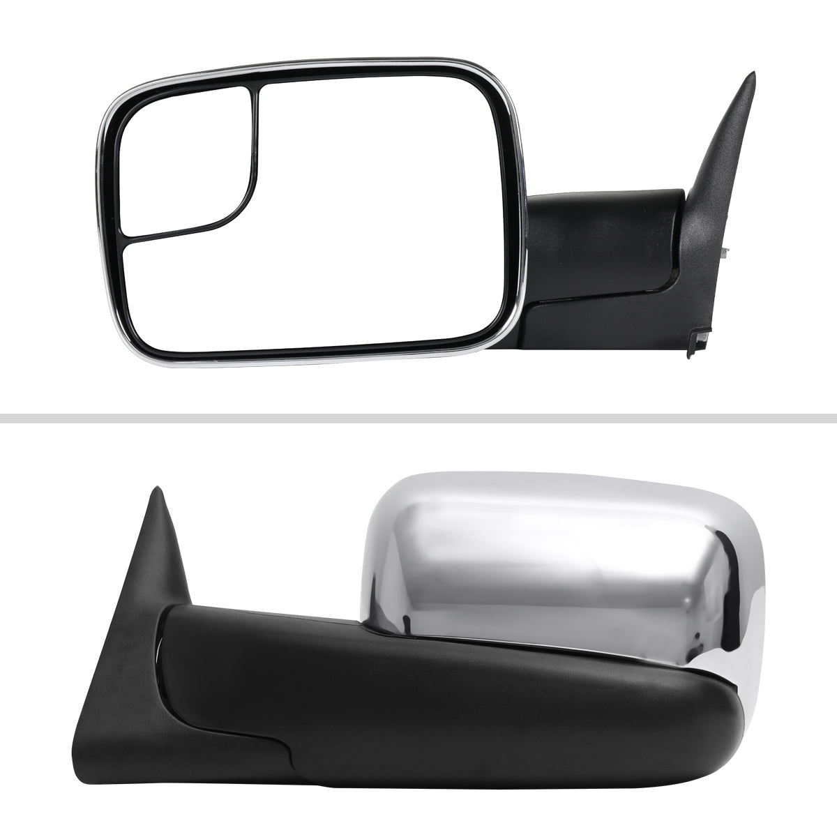 1994-2001 Dodge RAM 1500 / 1994-2002 Ram 2500 3500 Chrome Manual Adjustable & Extendable Towing Mirrors
