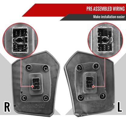 2019-2025 GMC Sierra 1500 Power Adjustable, Heated, & Manual Extendable Chrome Towing Mirrors w/ Clear Lens LED Turn Signal & Clearance Lights
