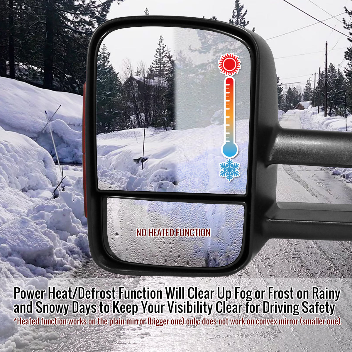 2003-2007 Chevrolet Silverado/Suburban/Tahoe/Avalanche GMC Sierra/Yukon/Yukon XL Power Adjustable, Heated, & Manual Extendable Towing Mirrors w/ Smoked Lens LED Turn Signal Lights