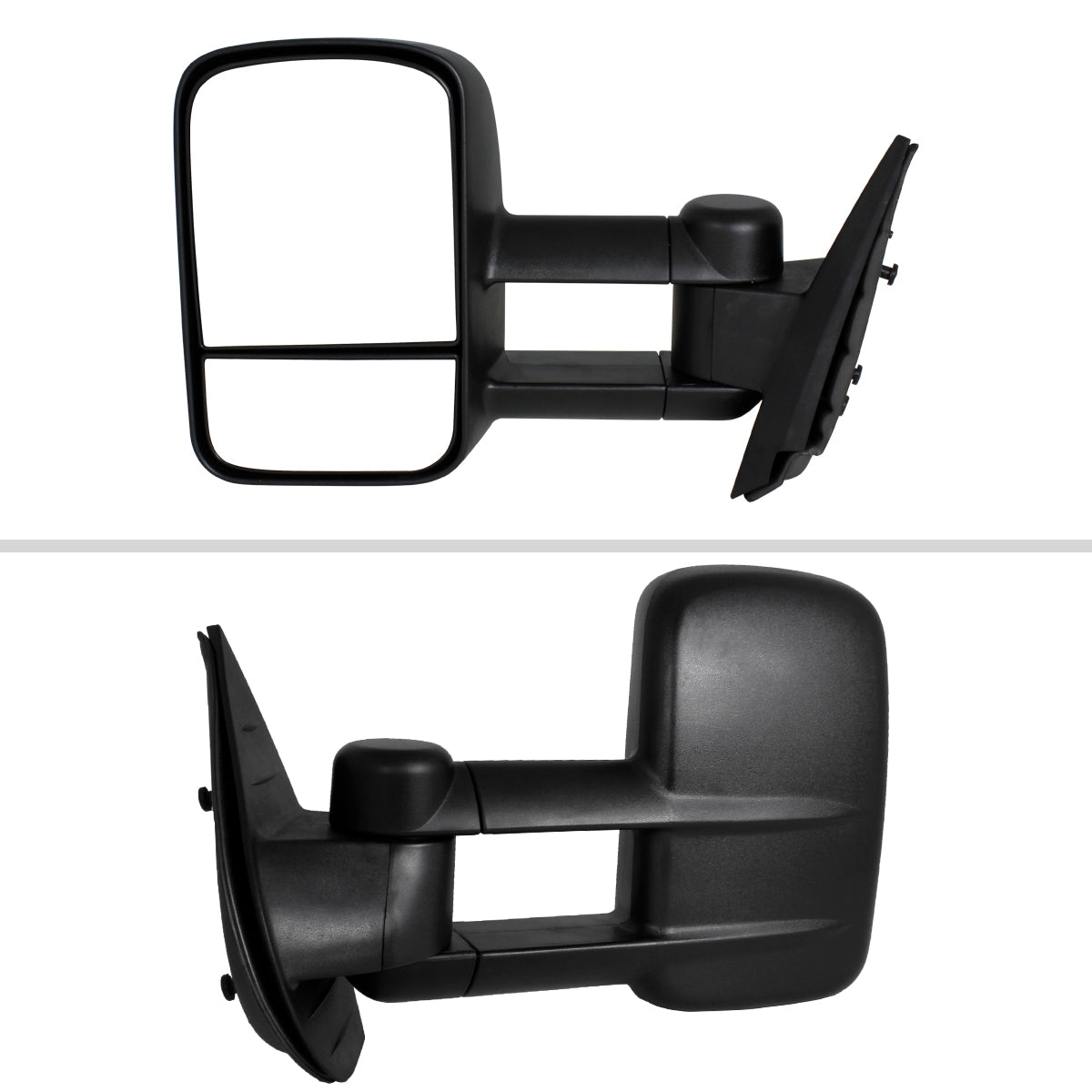 2007-2014 Chevrolet Silverado / Avalanche / Tahoe GMC Sierra / Yukon / Yukon XL Black Manual Adjustable & Extendable Towing Mirrors