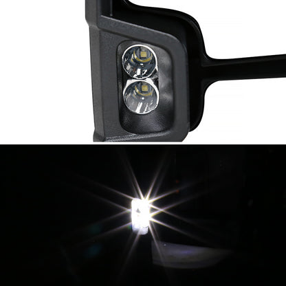 2007-2014 Chevrolet Silverado/Suburban/ GMC Sierra/Yukon/Yukon XL Power Adjustable, Heated, & Manual Extendable Chrome Towing Mirrors w/ Smoked Lens LED Turn Signal & Clearance Lights