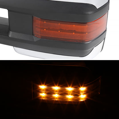 2007-2014 Chevrolet Silverado/Suburban GMC Sierra/Yukon/Yukon XL Power Adjustable, Heated, & Manual Extendable Chrome Towing Mirrors w/ LED Turn Signal & Clearance Lights