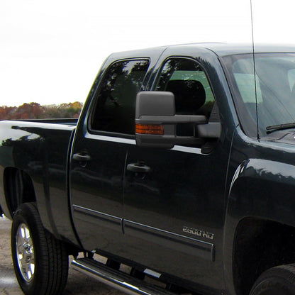 2007-2014 Chevrolet Silverado/Suburban/Avalanche/Tahoe GMC Sierra/Yukon/Yukon XL Power Heated Towing Mirrors w/ Amber Lens LED Turn Signal & Clearance Lights