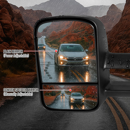 2007-2013 Chevrolet Silverado / Suburban / Avalanche / Tahoe GMC Sierra / Yukon / Yukon XL Power Adjustable Manual Extenable Heated Towing Mirrors