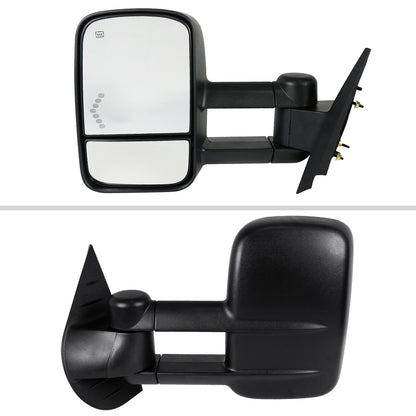 2007-2013 Chevrolet Silverado / Suburban / Avalanche / Tahoe GMC Sierra / Yukon / Yukon XL Power Adjustable Manual Extenable Heated Towing Mirrors