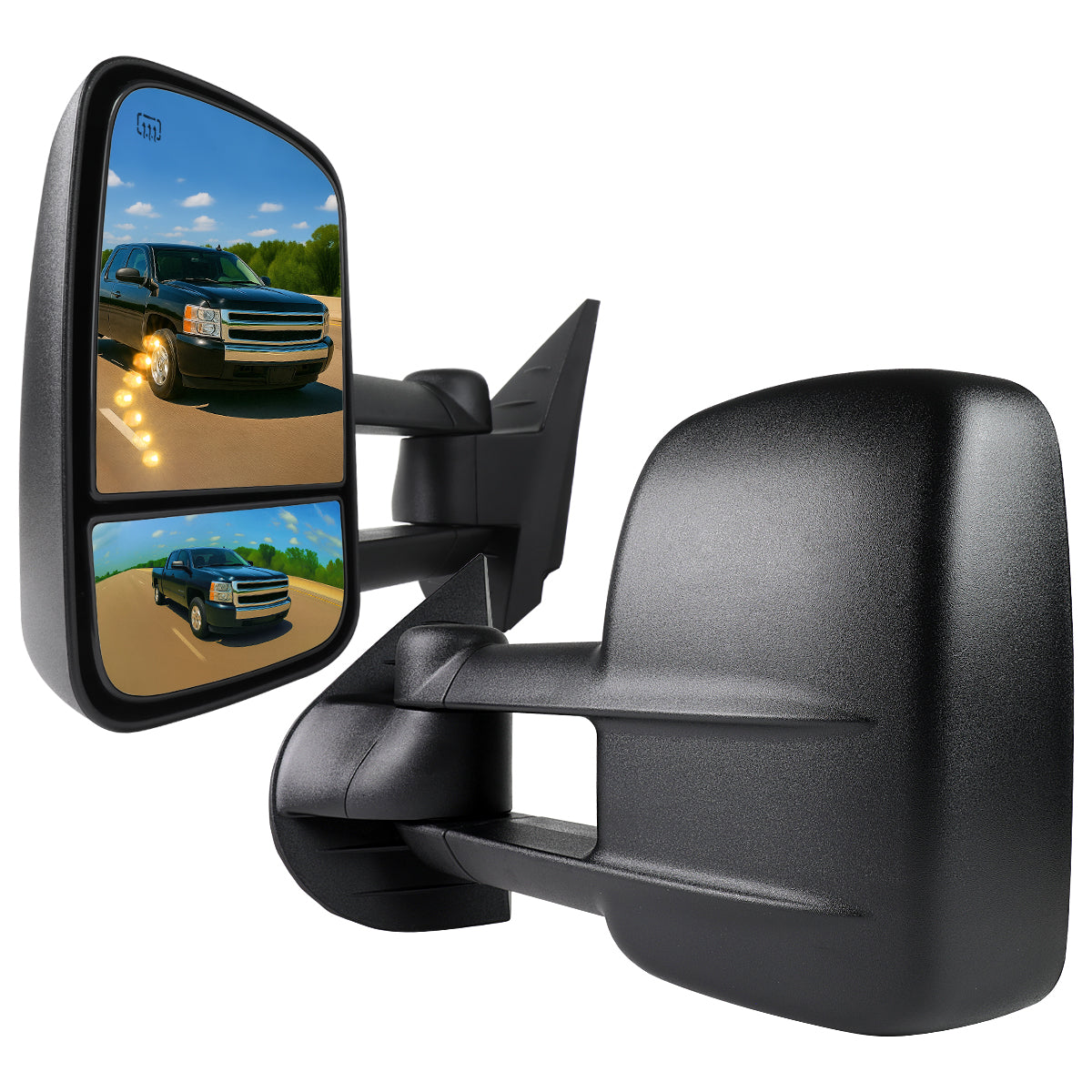 2007-2013 Chevrolet Silverado / Suburban / Avalanche / Tahoe GMC Sierra / Yukon / Yukon XL Power Adjustable Manual Extenable Heated Towing Mirrors