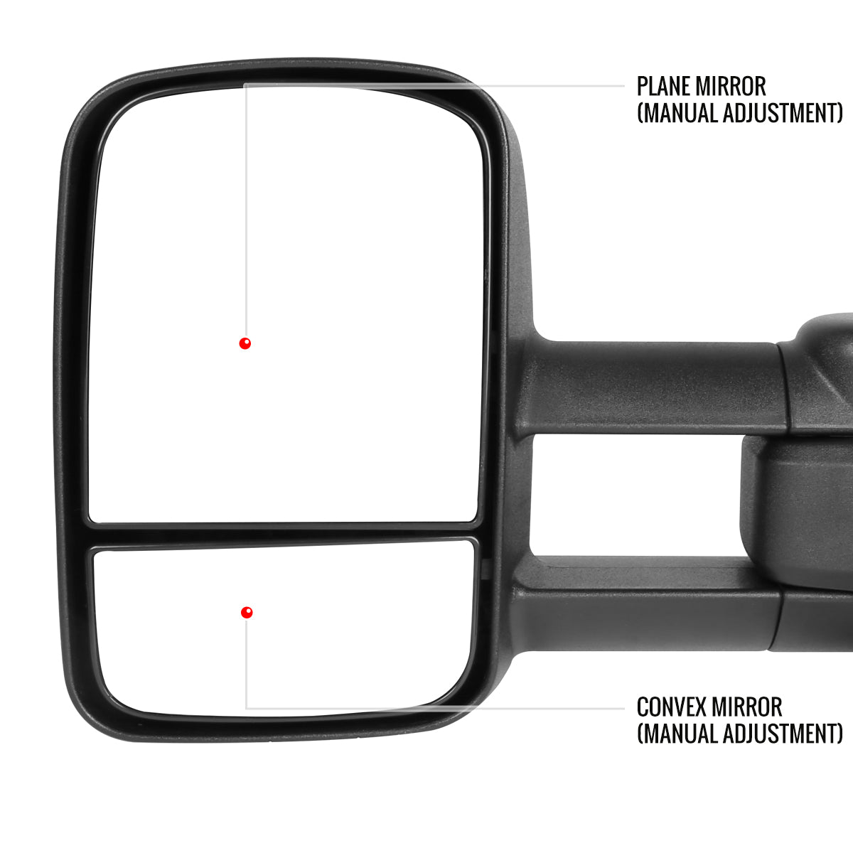2014-2018 Chevrolet Silverado/GMC Sierra Manual Adjustable & Extendable Towing Mirrors