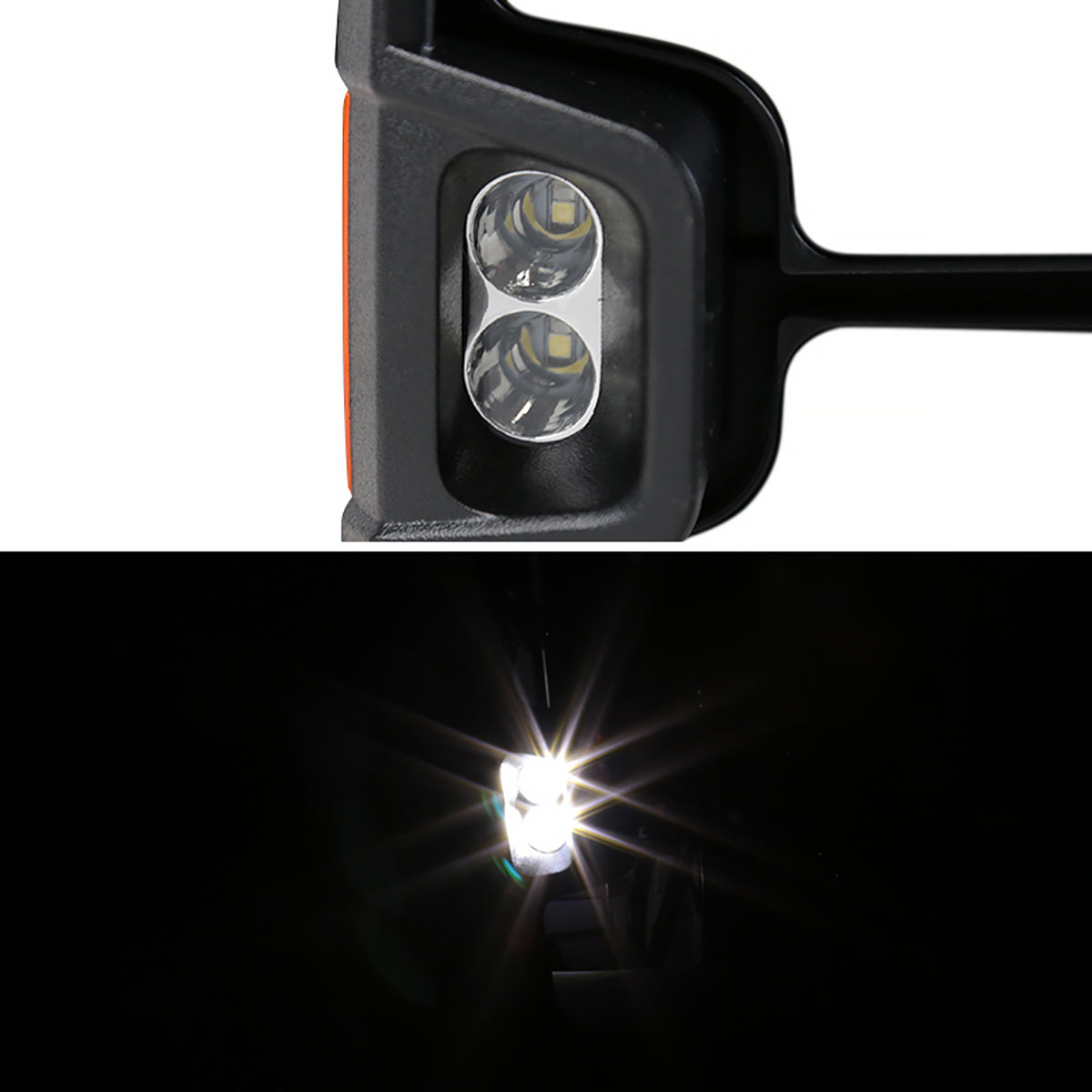 2014-2018 Chevrolet Silverado/GMC Sierra Power Heated Manual Extendable Chrome Towing Mirrors w/ Amber Lens LED Turn Signal & Clearance Lights