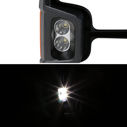 2014-2018 Chevrolet Silverado/GMC Sierra Power Heated Manual Extendable Chrome Towing Mirrors w/ Amber Lens LED Turn Signal & Clearance Lights