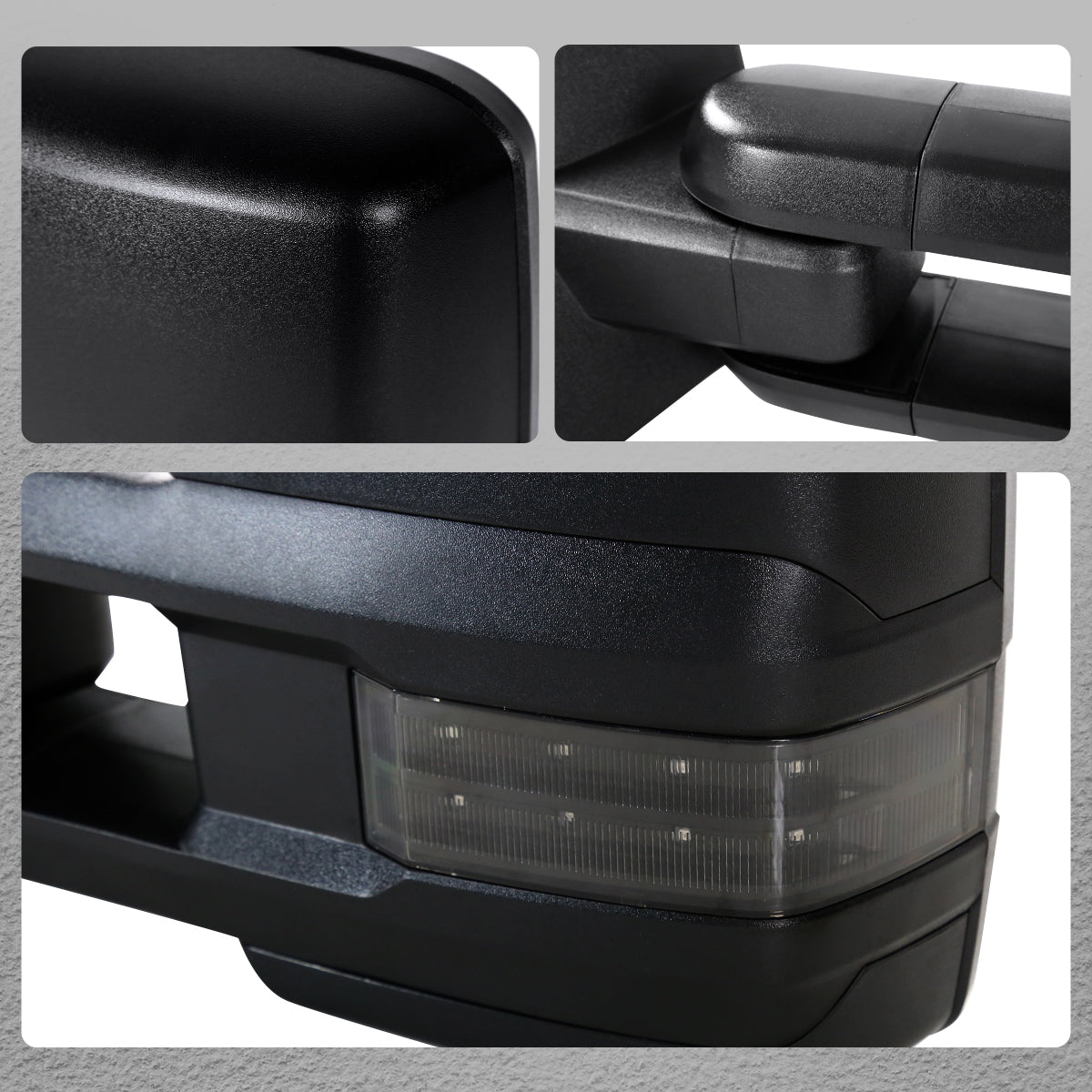 2014-2018 Chevrolet Silverado/GMC Sierra Power Adjustable, Heated, & Manual Extendable Towing Mirrors w/ Smoked Lens LED Signal & Clearance Lights