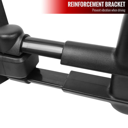 2014-2018 Chevrolet Silverado/GMC Sierra Manual Adjustable & Extendable Towing Mirrors w/ Smoked Lens LED Turn Signal Lights