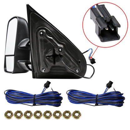2014-2018 Chevrolet Silverado/GMC Sierra Manual Adjustable & Extendable Towing Mirrors w/ Smoked Lens LED Turn Signal Lights