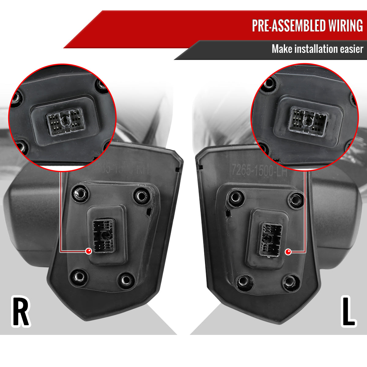 2019-2025 Chevrolet Silverado 1500 Power Adjustable, Heated, & Manual Extendable Chrome Towing Mirrors w/ Clear Lens LED Turn Signal & Clearance Lights