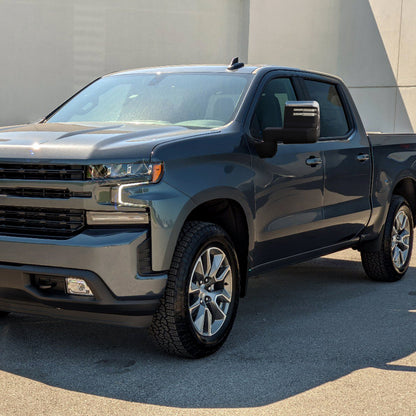 2019-2025 Chevrolet Silverado 1500 Power Adjustable, Heated, & Manual Extendable Chrome Towing Mirrors w/ Clear Lens LED Turn Signal & Clearance Lights