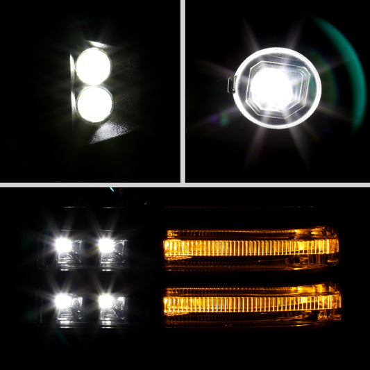 2020-2025 Chevrolet Silverado/GMC Sierra 2500HD/3500HD Power Adjustable, Heated, & Manual Extendable Chrome Towing Mirrors w/ Smoked Lens LED Turn Signal & Clearance Lights