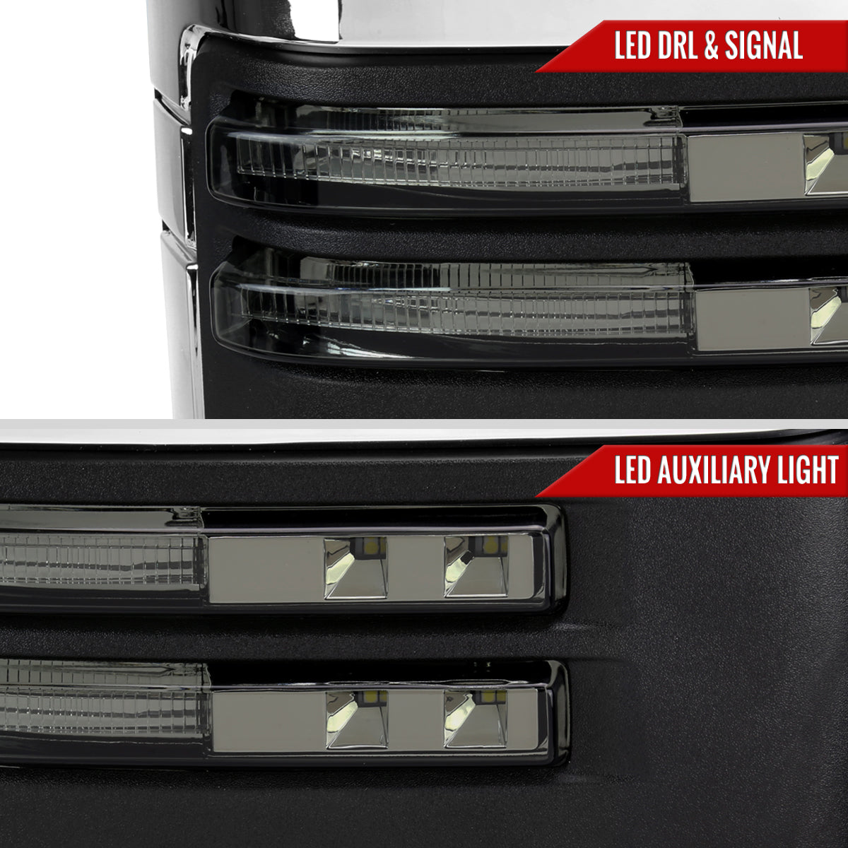 2020-2025 Chevrolet Silverado/GMC Sierra 2500HD/3500HD Power Adjustable, Heated, & Manual Extendable Chrome Towing Mirrors w/ Smoked Lens LED Turn Signal & Clearance Lights