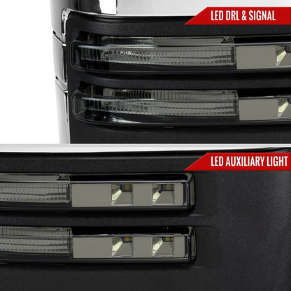2020-2025 Chevrolet Silverado/GMC Sierra 2500HD/3500HD Power Adjustable, Heated, & Manual Extendable Chrome Towing Mirrors w/ Smoked Lens LED Turn Signal & Clearance Lights