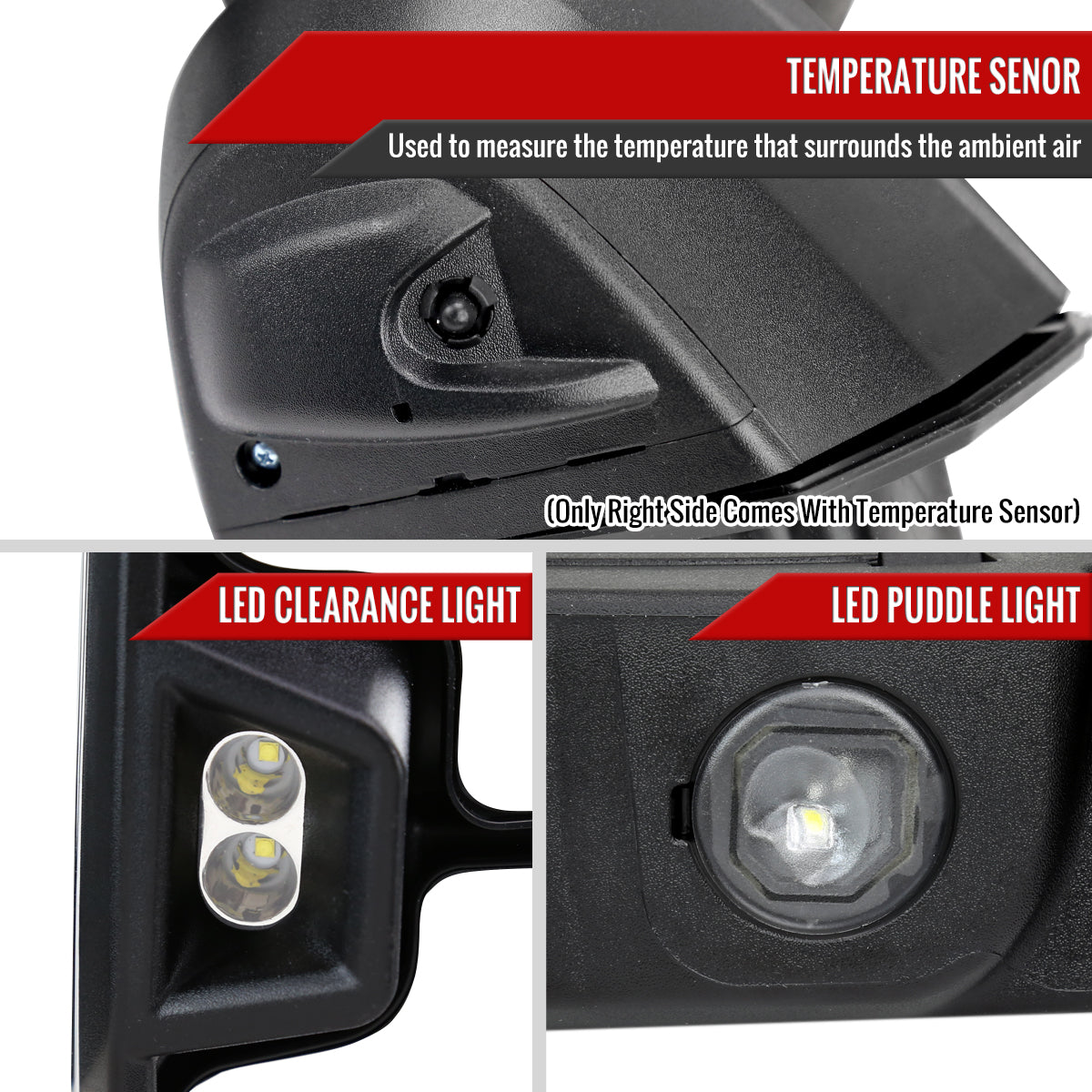 2020-2025 Chevrolet Silverado/GMC Sierra 2500HD/3500HD Power Adjustable, Heated, & Manual Extendable Chrome Towing Mirrors w/ Clear Lens LED Turn Signal & Clearance Lights
