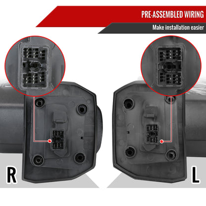 2020-2025 Chevrolet Silverado/GMC Sierra 2500HD/3500HD Power Adjustable, Heated, & Manual Extendable Chrome Towing Mirrors w/ Clear Lens LED Turn Signal & Clearance Lights