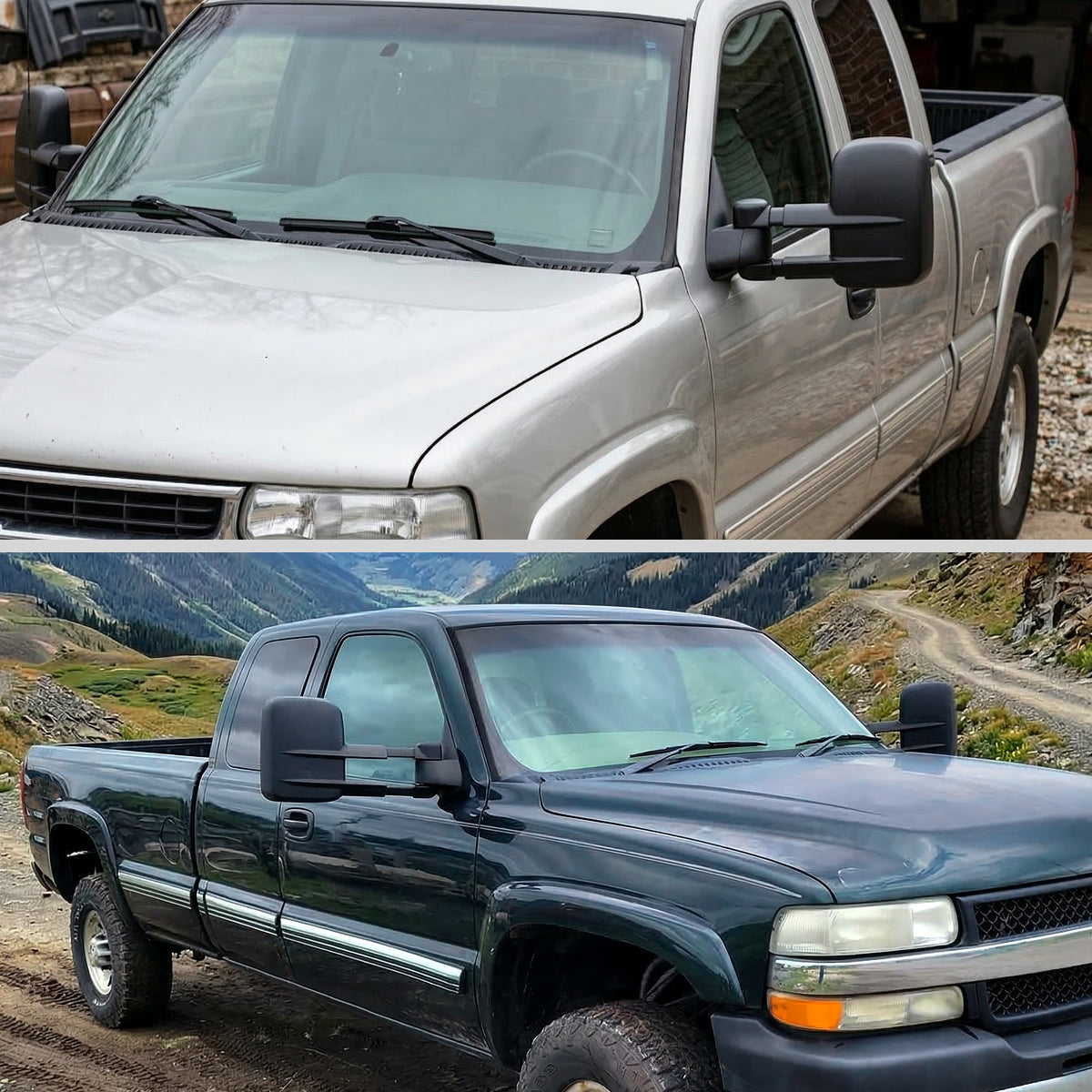 1999-2002 Chevrolet Silverado/Tahoe/Suburban GMC Sierra/Yukon XL Power Heated Manual Extendable Towing Mirrors