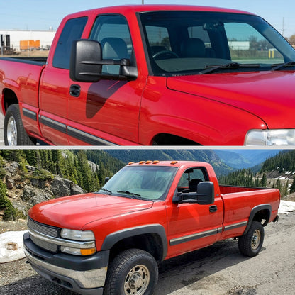 1999-2002 Chevrolet Silverado / Tahoe / Suburban / GMC Sierra / Yukon XL Black Power Ajdustable Heated Manual Extendable Towing Mirrors