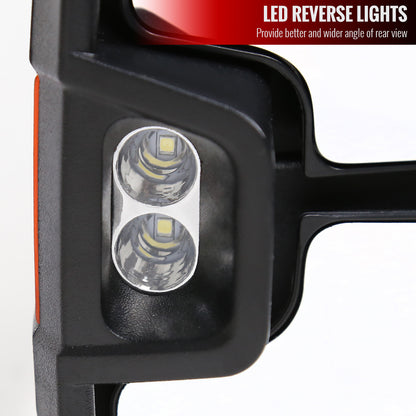 2007-2017 Toyota Tundra/ 2008-2017 Sequoia Power Heated BSM Manual Extendable Towing Mirrors w/ LED Turn Signal & Clearance Lights