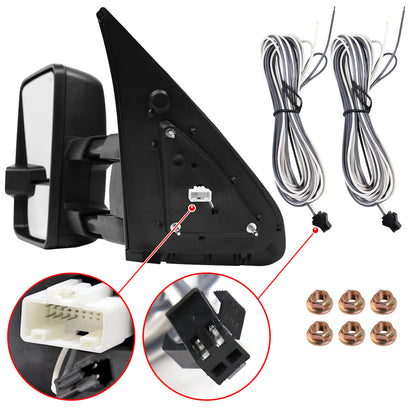 2007-2017 Toyota Tundra/ 2008-2017 Sequoia Power Heated BSM Manual Extendable Towing Mirrors w/ LED Turn Signal & Clearance Lights