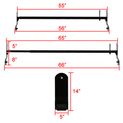 2003-2024 Chevrolet Express/ GMC Savana/ Ford E Series Glossy Black Roof Rack Ladder Rack Bars