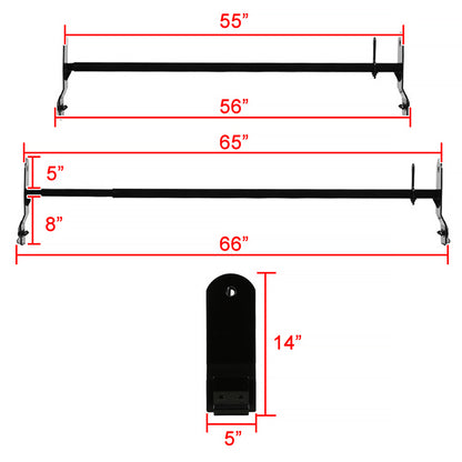 1999-2024 Chevrolet Express/ GMC Savana/ Ford E Series Glossy Black Steel 3-Bar Roof Ladder Racks