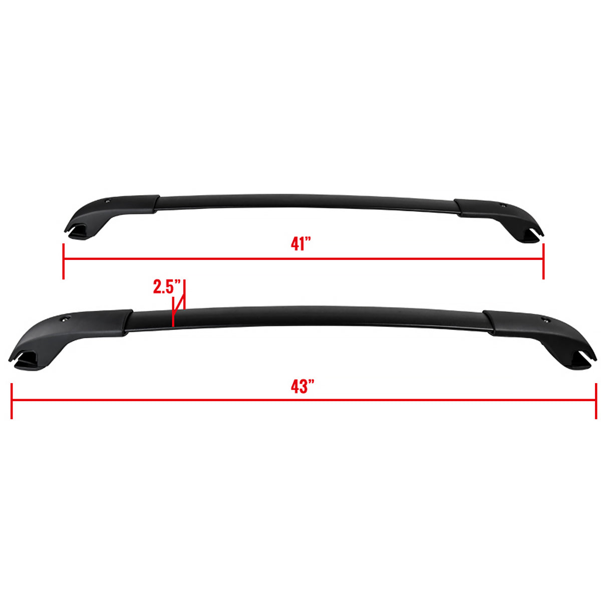 2010-2017 Subaru Impreza Sport/XV Crosstrek Black Powder Coated Aluminium Roof Rack Cross Bars