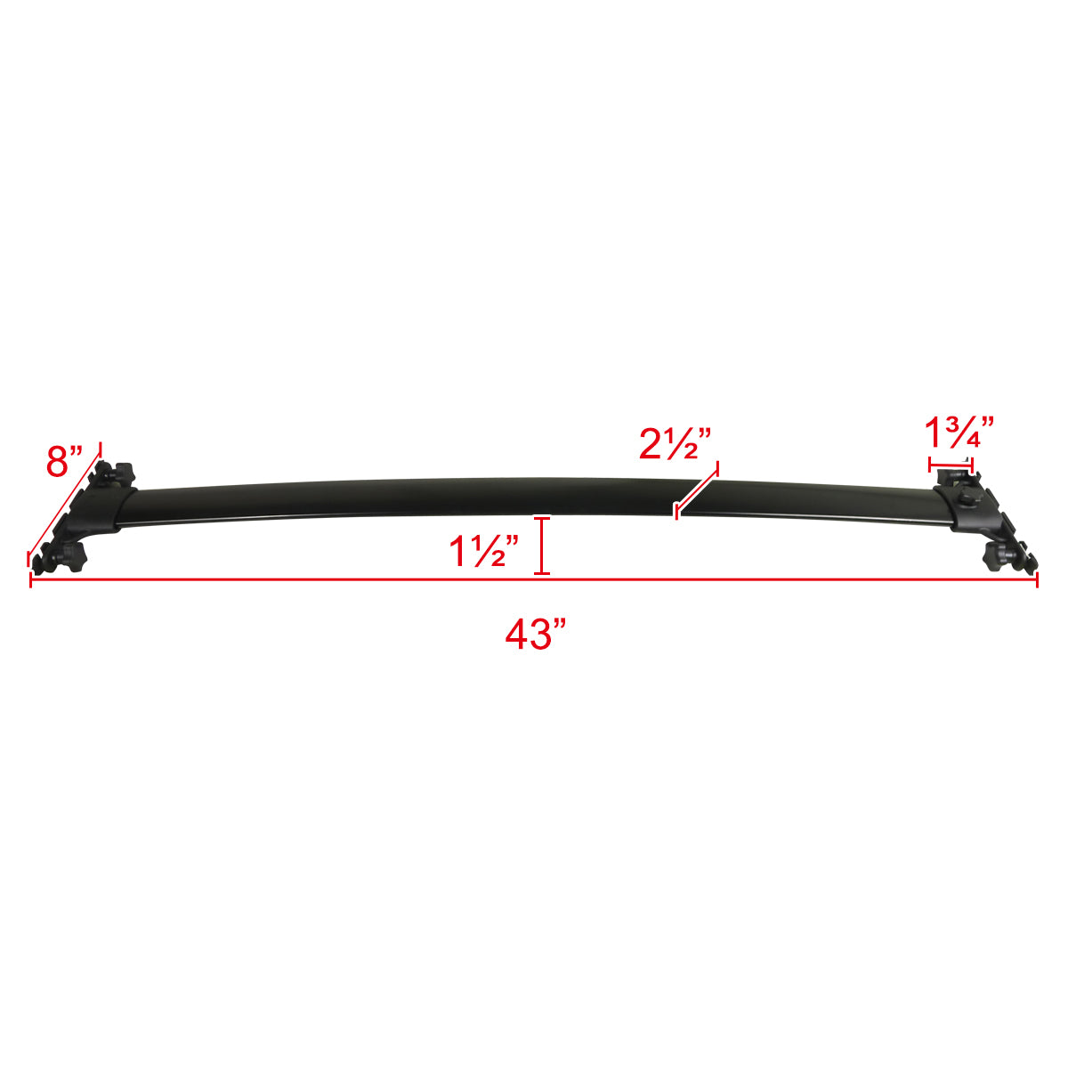 2008-2013 Toyota Highlander Black Powder Coated Aluminum Roof Rack Cross Bars