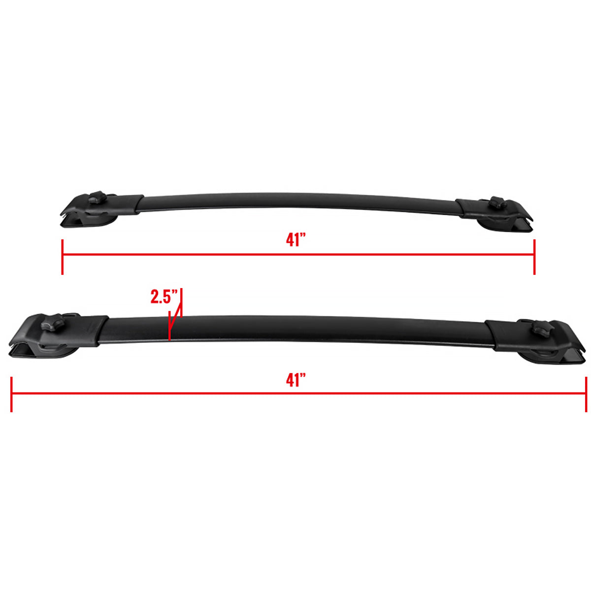 2011-2017 Toyota Sienna Aluminum Roof Top Cross Bars (Black)