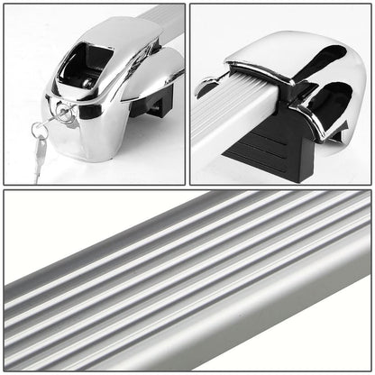 50" Aluminum Square Bar Roof Rack Crossbar with Lock - Silver