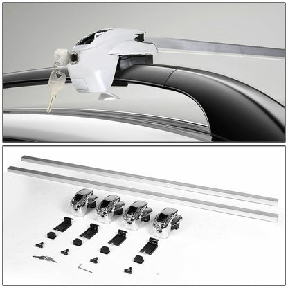 Universal 54" Aluminum Square Roof Rack Crossbar w/ Lock - Silver