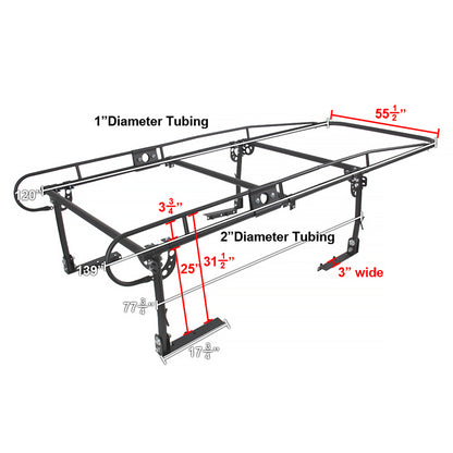 Universal Full Size Heavy Duty Contractor Pickup Truck Tool Adjustable Ladder Lumber Rack